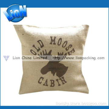 Christmas Decoration Gift Burlap Jute Pillow with Printing
